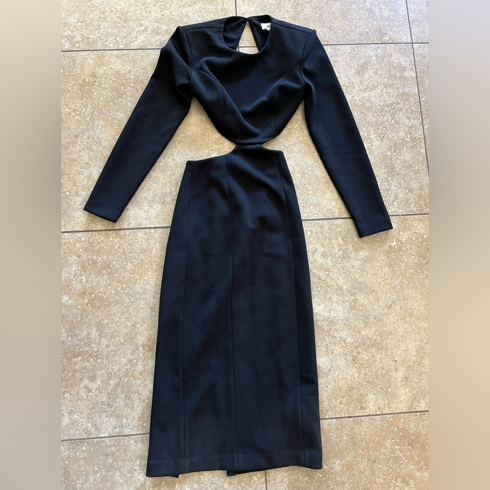 Misha Black Kori Cutout Midi Dress Size 2 - Picture 5 of 11